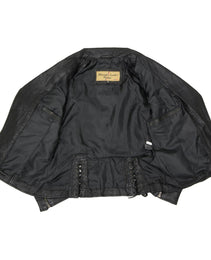 Milwaukee Leather Black Vintage Motorcycle Inspired Vegan Tan Fashion Leather Jacket for Women SFL2812