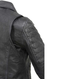 Milwaukee Leather Black Vintage Motorcycle Inspired Vegan Tan Fashion Leather Jacket for Women SFL2812
