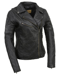 Milwaukee Leather Vintage SFL2812 Women's Black Leather Moto Style Fashion Jacket