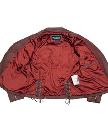 Milwaukee Leather Red Vintage Motorcycle Inspired Vegan Tan Fashion Leather Jacket for Women SFL2812