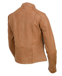 Milwaukee Leather Vintage SFL2814 Women's Cognac Leather Moto Style Fashion Jacket