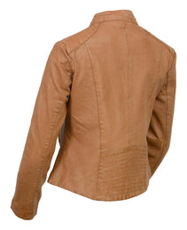 Milwaukee Leather Vintage SFL2814 Women's Cognac Leather Moto Style Fashion Jacket