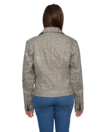 Milwaukee Leather SFL2835 Women's Distressed Brown Motorcycle Style Fashion  Leather Jacket with Asymmetrical Zipper