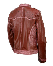 Milwaukee Leather SFL2840 Women's Maiden Maroon Premium Sheepskin Motorcycle Fashion Leather Jacket with Studs