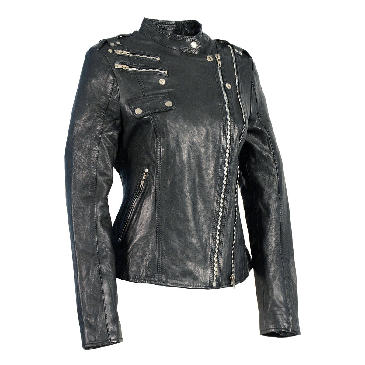Milwaukee Leather Women's Black Leather Motorcycle Style