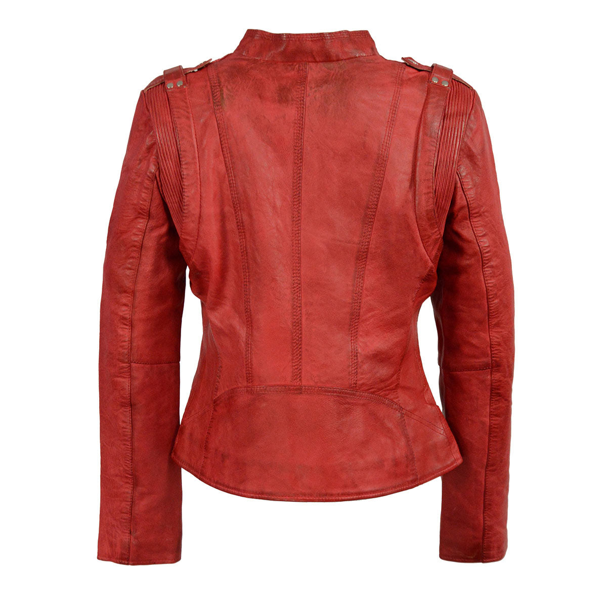 Milwaukee Leather SFL2845 Women's Distressed Red Leather Motorcycle ...