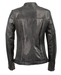 Milwaukee Leather SFL2855 Women's Black  Zip Front Fashion Leather Jacket with Side Stretch Fitting