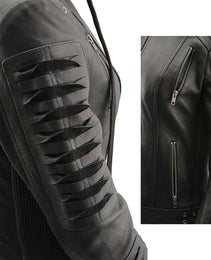 Milwaukee Leather SFL2865 Women's Black Scuba Style Fashion Casual Leather Jacket with Hoodie