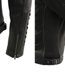 Milwaukee Leather SFL2865 Women's Black Scuba Style Fashion Casual Leather Jacket with Hoodie