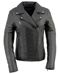 Milwaukee Leather SFL2870 Women's ‘Duchess’ Black Motorcycle Style Fashion Casual Leather Jacket