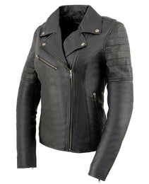 Milwaukee Leather SFL2870 Women's ‘Duchess’ Black Motorcycle Style Fashion Casual Leather Jacket