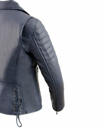 Milwaukee Leather Women's Duchess Blue Motorcycle Style Fashion Casual Leather Jacket SFL2870