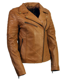 Milwaukee Leather SFL2870 Women's ‘Duchess’ Whiskey Motorcycle Style Fashion Casual Leather Jacket