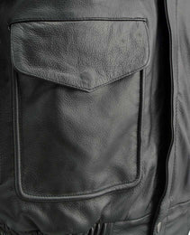 Milwaukee Leather Men's Classic Black Bomber Leather Jacket SFM1519