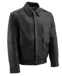Milwaukee Leather SFM1519 Men's Classic Black Bomber Leather Jacket