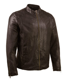 Milwaukee Leather Vintage SFM1803 Men's Brown Leather Moto Style Fashion Jacket