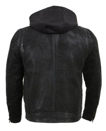 Milwaukee Leather Vintage SFM1807 Men's Black Premium Leather Hooded Jacket