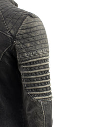 Milwaukee Leather Vintage SFM1808 Men's Black Leather Seamed Shoulder Zipper Front Jacket