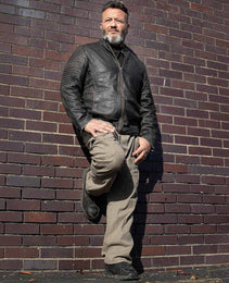 Milwaukee Leather Vintage SFM1808 Men's Black Leather Seamed Shoulder Zipper Front Jacket