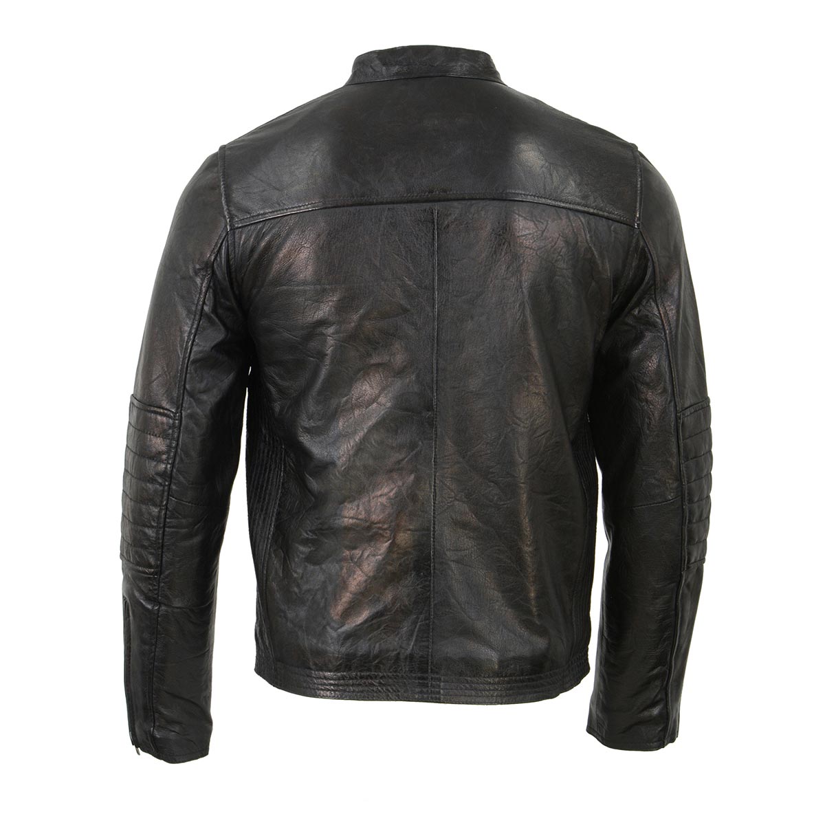 Milwaukee Leather SFM1855 Men's Black Brown Leather Moto Racer