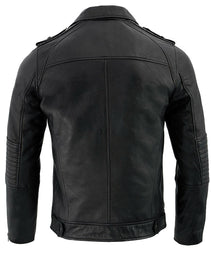 Milwaukee Leather SFM1810 Men's Black Lamsbkin Patch Pocket Leather Jacket