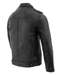 Milwaukee Leather SFM1810 Men's Black Lamsbkin Patch Pocket Leather Jacket