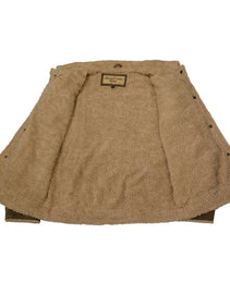 Milwaukee Leather Vintage SFM1811 Men's Classic Taupe Suede Leather Fashion Coat Jacket w/ Plush Sherpa Inside Lining