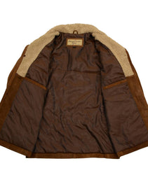 Milwaukee Leather Vintage SFM1819 Men's Western Style Long Brown Suede Leather Fashion Coat Jacket