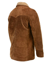 Milwaukee Leather Vintage SFM1819 Men's Western Style Long Brown Suede Leather Fashion Coat Jacket
