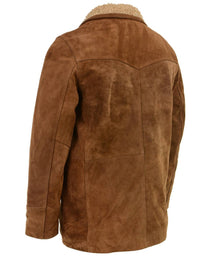 Milwaukee Leather Vintage SFM1819 Men's Western Style Long Brown Suede Leather Fashion Coat Jacket