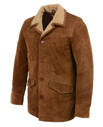 Milwaukee Leather Vintage SFM1819 Men's Western Style Long Brown Suede Leather Fashion Coat Jacket