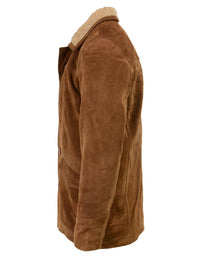 Milwaukee Leather Vintage SFM1819 Men's Western Style Long Brown Suede Leather Fashion Coat Jacket
