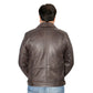 Milwaukee Leather SFM1825 Men's 'Studded' Brown Leather Motorcycle Style Jacket