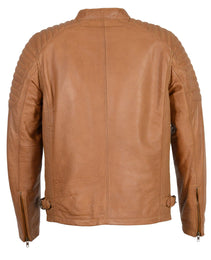 Milwaukee Leather SFM1840 Men's 'Quilted' Saddle Leather Fashion Jacket with Snap Button Collar