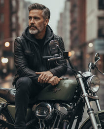 Milwaukee Leather SFM1846 Men's Black Fashion Casual Leather Jacket with Removable Hoodie