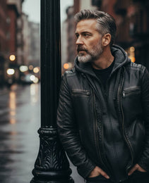 Milwaukee Leather SFM1846 Men's Black Fashion Casual Leather Jacket with Removable Hoodie