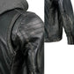Milwaukee Leather SFM1846 Men's Black Fashion Casual Leather Jacket with Removable Hoodie