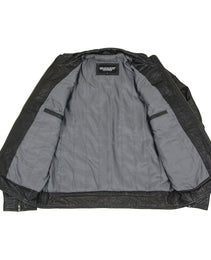 Milwaukee Leather SFM1861 Men's Two-Tone Leather Jacket with Front Zipper Closure