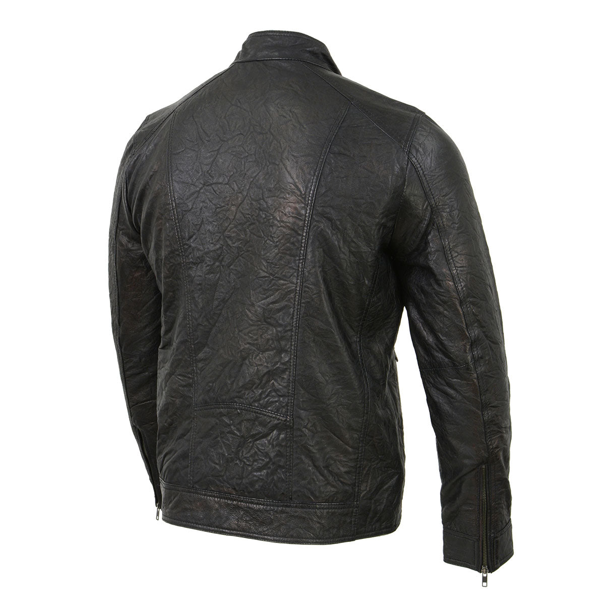 Milwaukee Leather SFM1861 Men's Two-Tone Leather Jacket with Front Zipper Closure