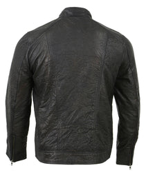 Milwaukee Leather SFM1861 Men's Two-Tone Leather Jacket with Front Zipper Closure