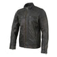 Milwaukee Leather SFM1861 Men's Two-Tone Leather Jacket with Front Zipper Closure