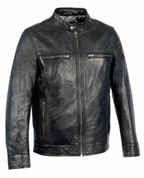Milwaukee Leather SFM1865 Men's Black Classic Fashion Leather Jacket with Zipper Closure