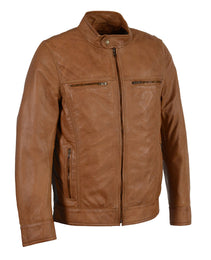 Milwaukee Leather SFM1865 Mens Saddle Classic Zipper Front Leather Jacket