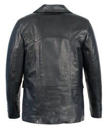 Milwaukee Leather Men's Black Leather Button Closure Blazer Car Coat Fashion Jacket SFM1870