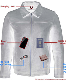 Milwaukee Leather SFM1875 Men's New Zealand Lambskin Leather with Shirt Style Collar