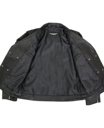 Milwaukee Leather SFM1885 Men's Black Leather Fashion Jacket with Piping Design