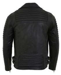 Milwaukee Leather SFM1885 Men's Black Leather Fashion Jacket with Piping Design