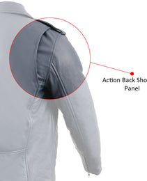 Milwaukee Leather SFM1890 Men's Blue Leather Classic Moto Leather Jacket