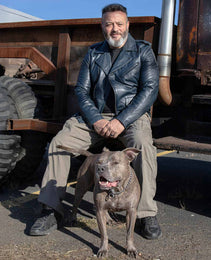 Milwaukee Leather SFM1890 Men's Blue Leather Classic Moto Leather Jacket