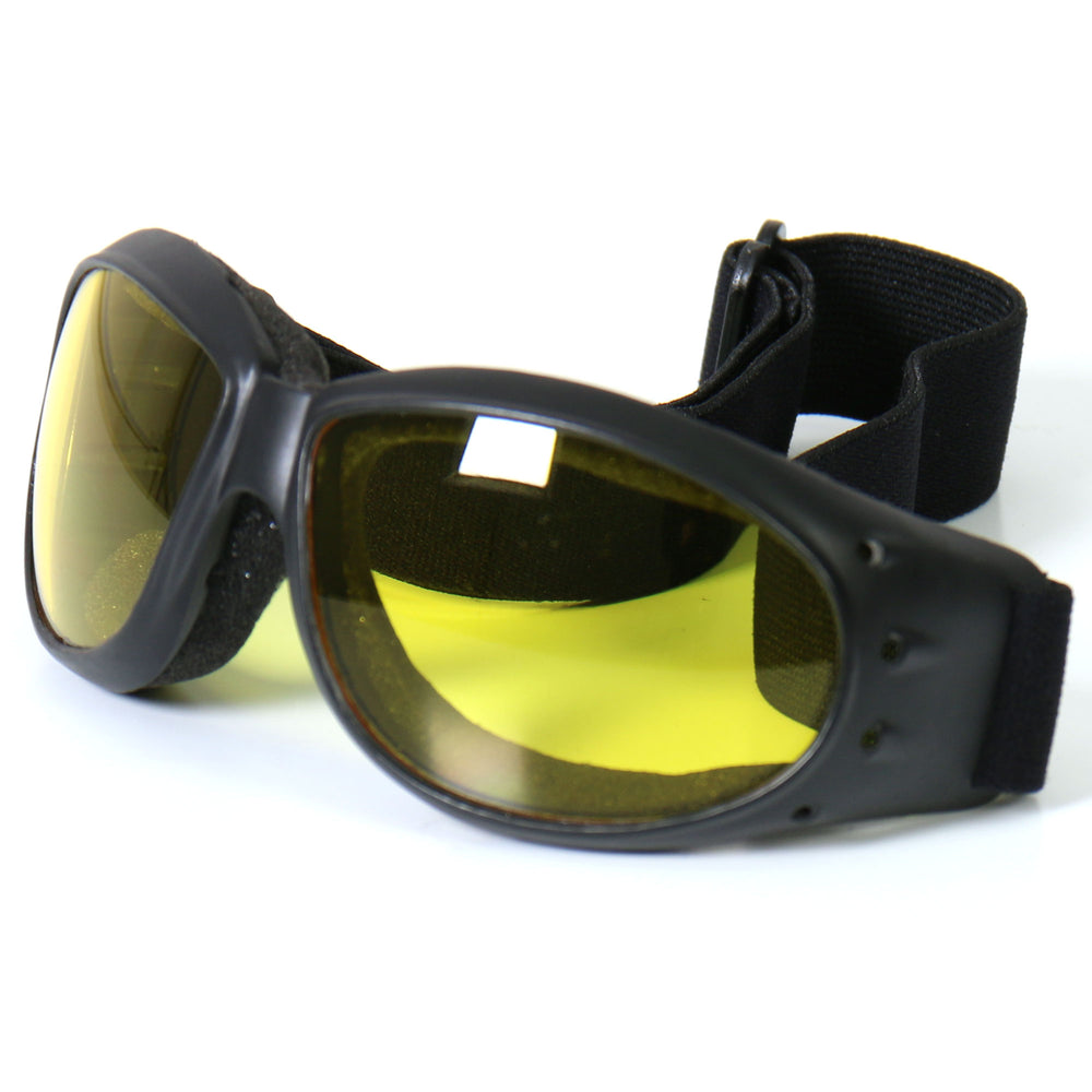 Hot Leathers SGG1007 Eliminator Style Motorcycle Riding Goggles with Clear Lenses